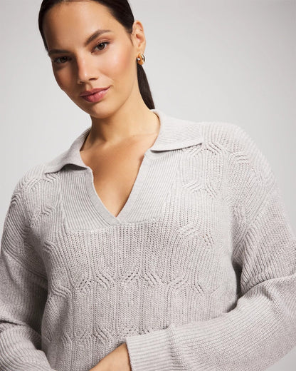 Soma Premier Knit Cable Knit Collared Sweater
