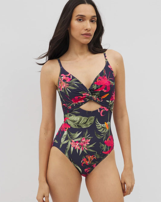 Soma Soma Swim Twist-Front Keyhole One-Piece
