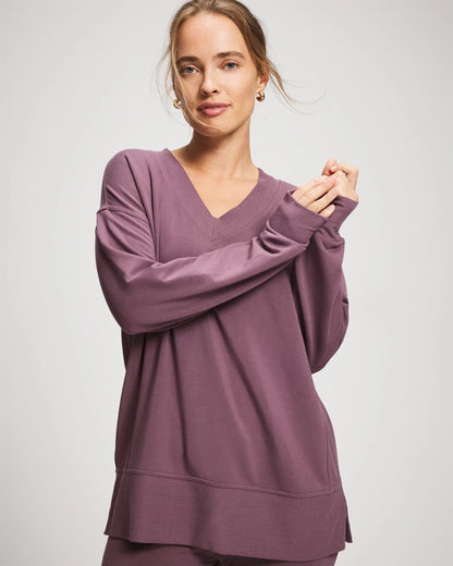 Soma Ultrasoft Fleece V-Neck Sweatshirt