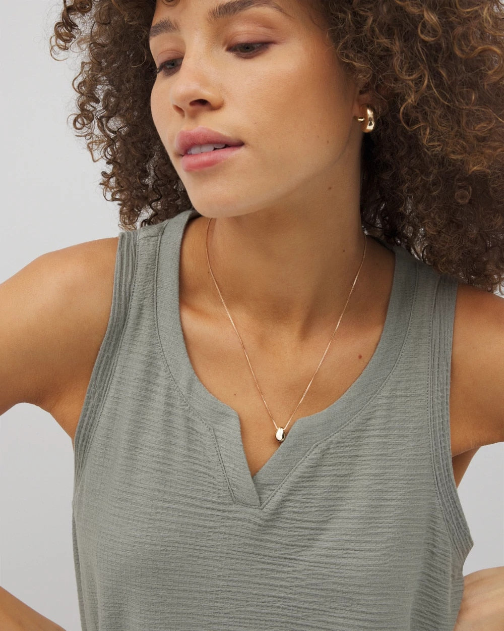 Soma Crinkle Knit Tank Top