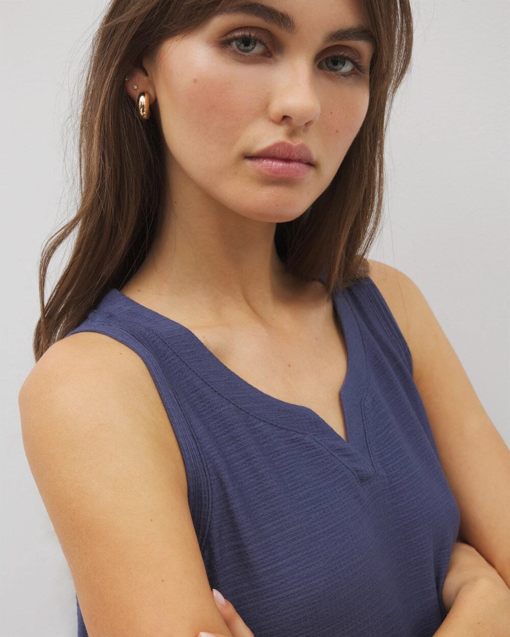 Soma Crinkle Knit Tank Top