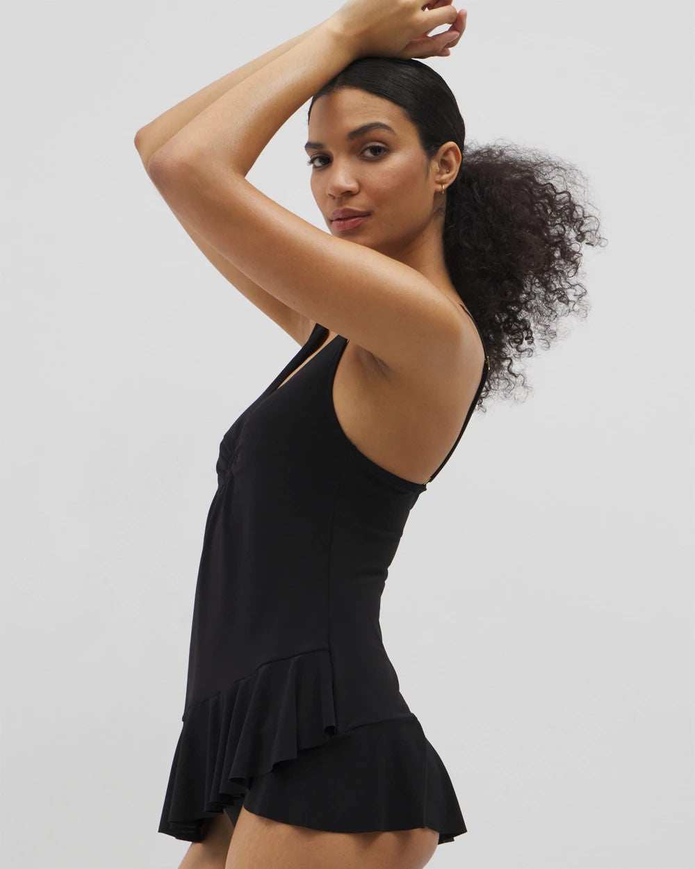 Soma Beyond Control Solid Essentials Ruffle Swim Dress