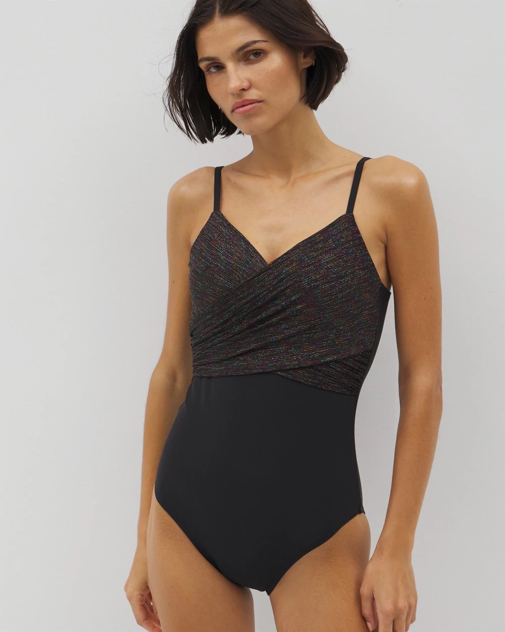 Soma Beyond Control Bright Lurex Draped Over the Shoulder One-Piece
