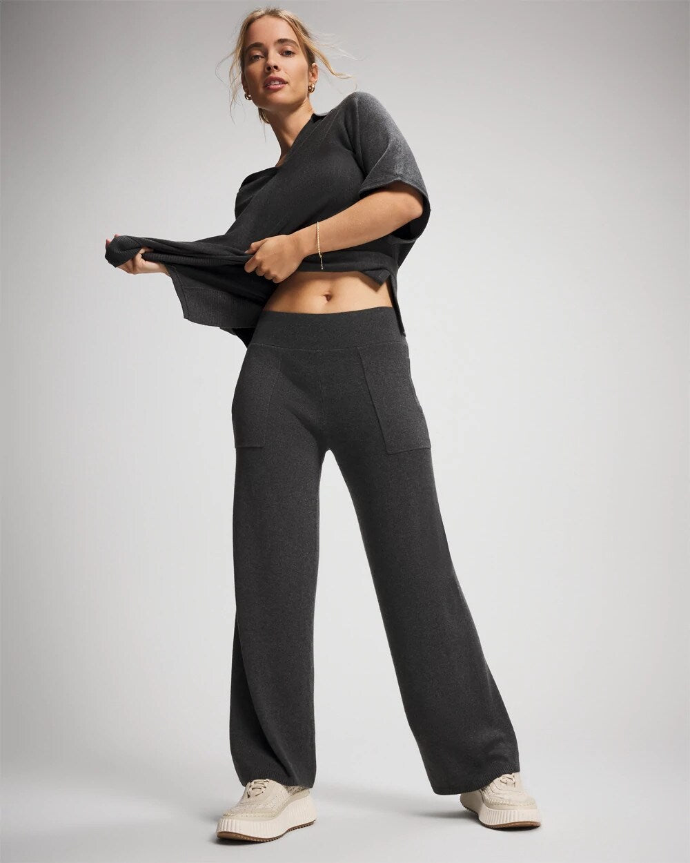 Soma Premier Knit Sweater Wide Leg Pant