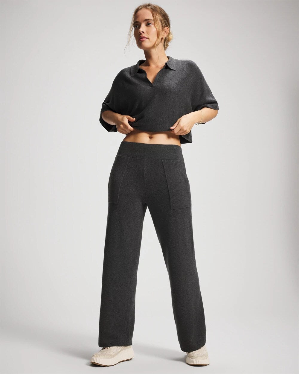 Soma Premier Knit Sweater Wide Leg Pant