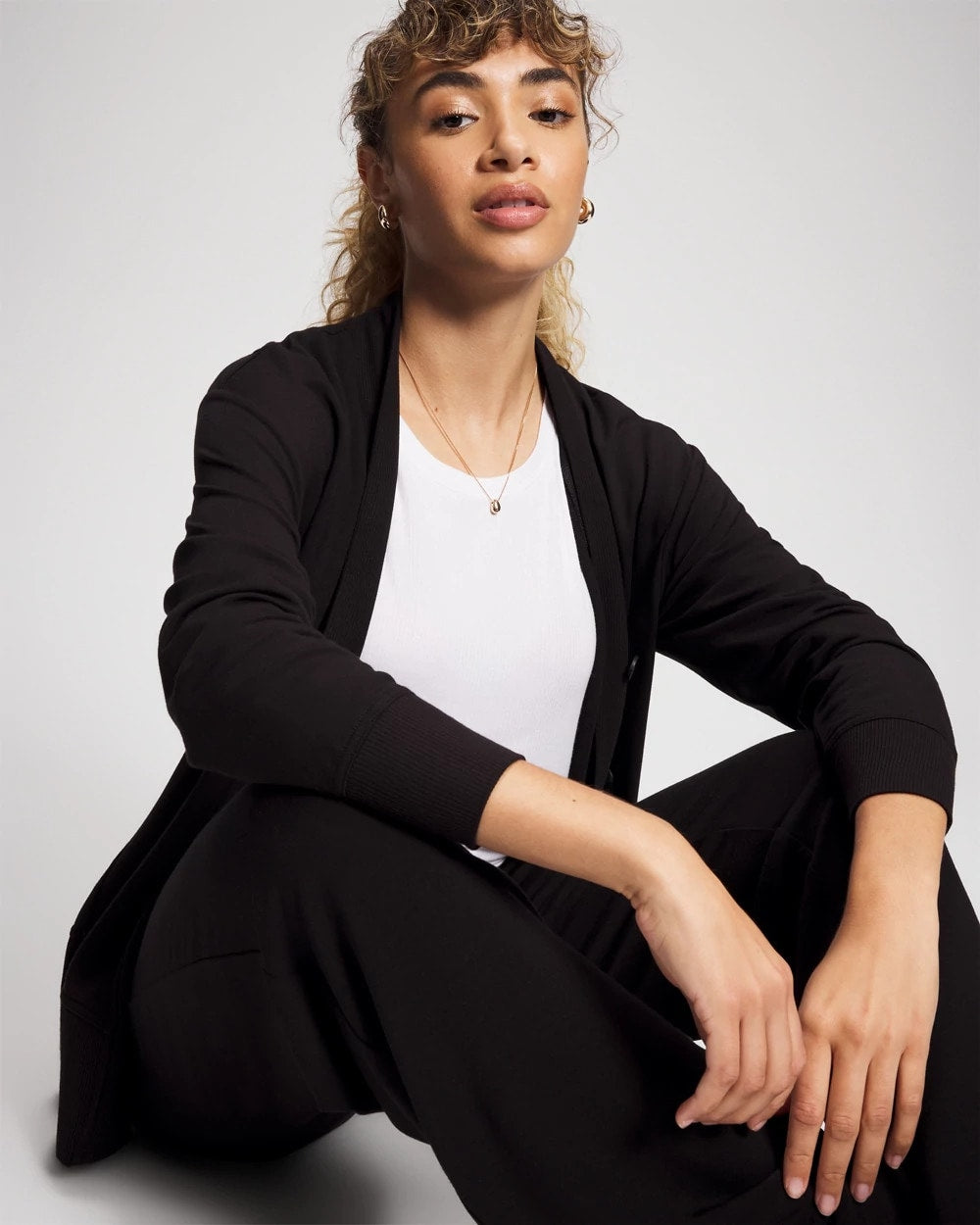 Soma Ultrasoft Fleece Relaxed Button Up Cardigan