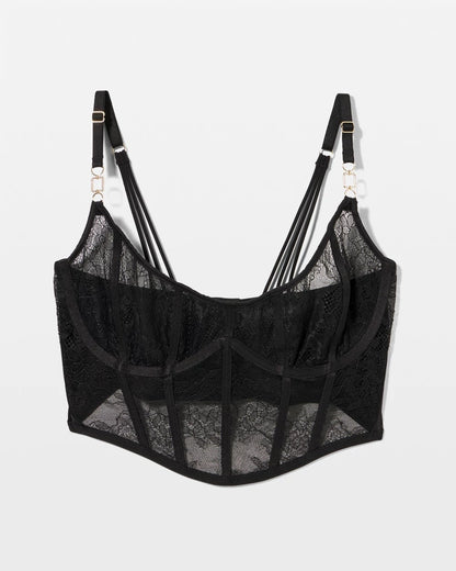 Soma Sheer Glam Long Line Scoop Bralette