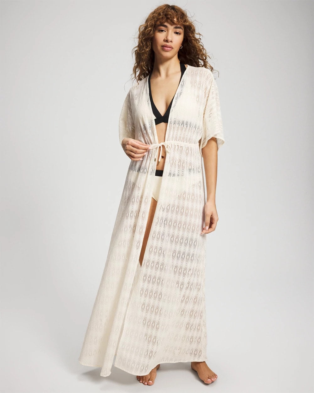 Soma Sunkissed Crochet Open-Front Caftan