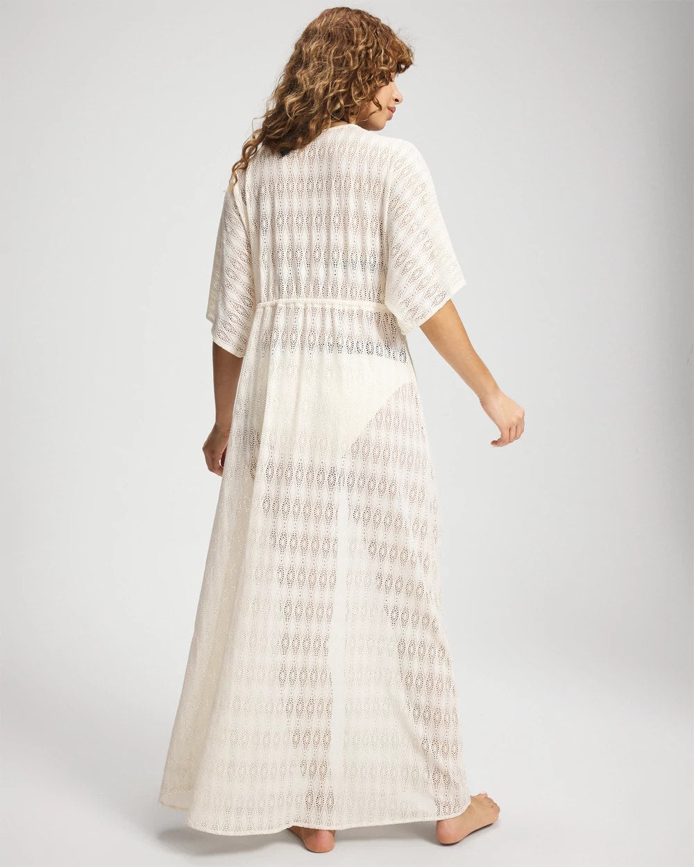 Soma Sunkissed Crochet Open-Front Caftan