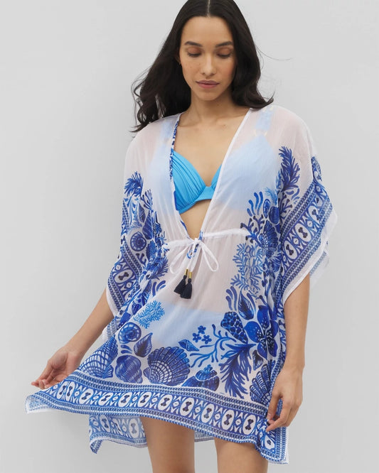 Soma Beyond Control Sea Life Chiffon Caftan