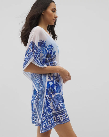 Soma Beyond Control Sea Life Chiffon Caftan