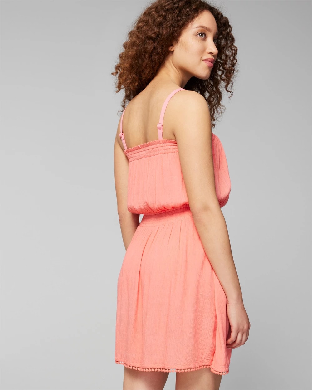 Soma Bandeau Pom-Trim Cover-Up