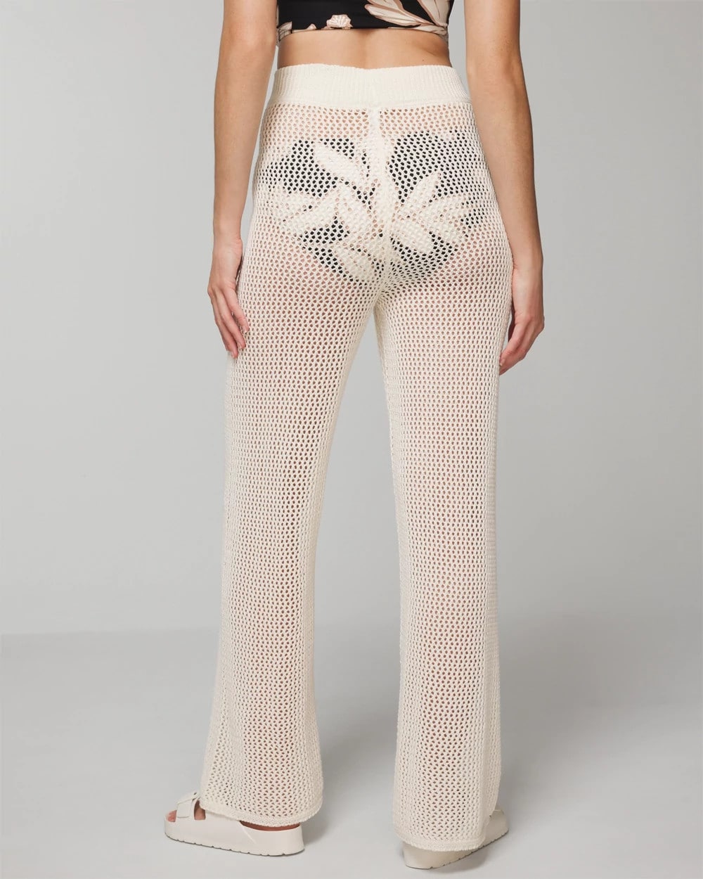 Soma Cotton Crochet-Style Wide-Leg Pants