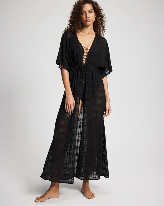 Soma Sunkissed Crochet Open-Front Caftan