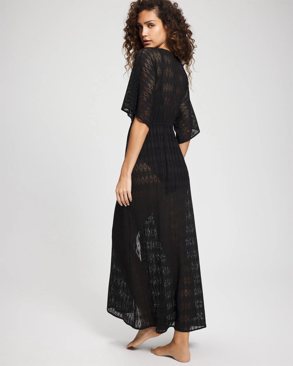 Soma Sunkissed Crochet Open-Front Caftan
