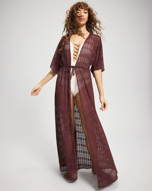 Soma Sunkissed Crochet Open-Front Caftan