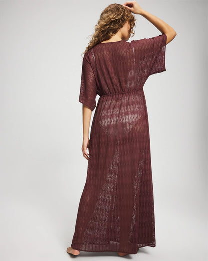Soma Sunkissed Crochet Open-Front Caftan
